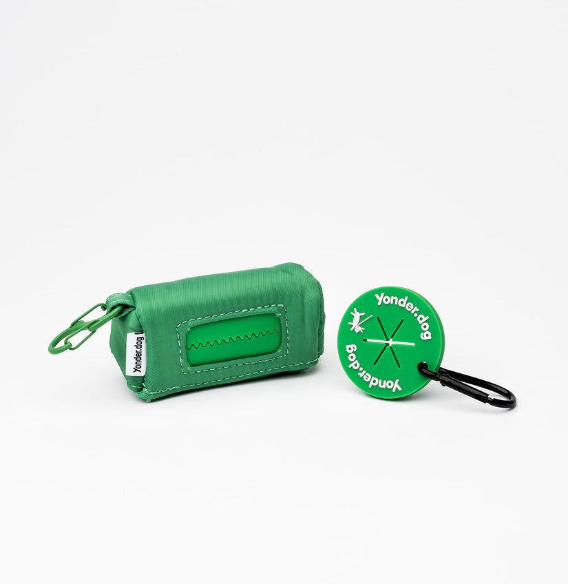 dog poop bag holder green