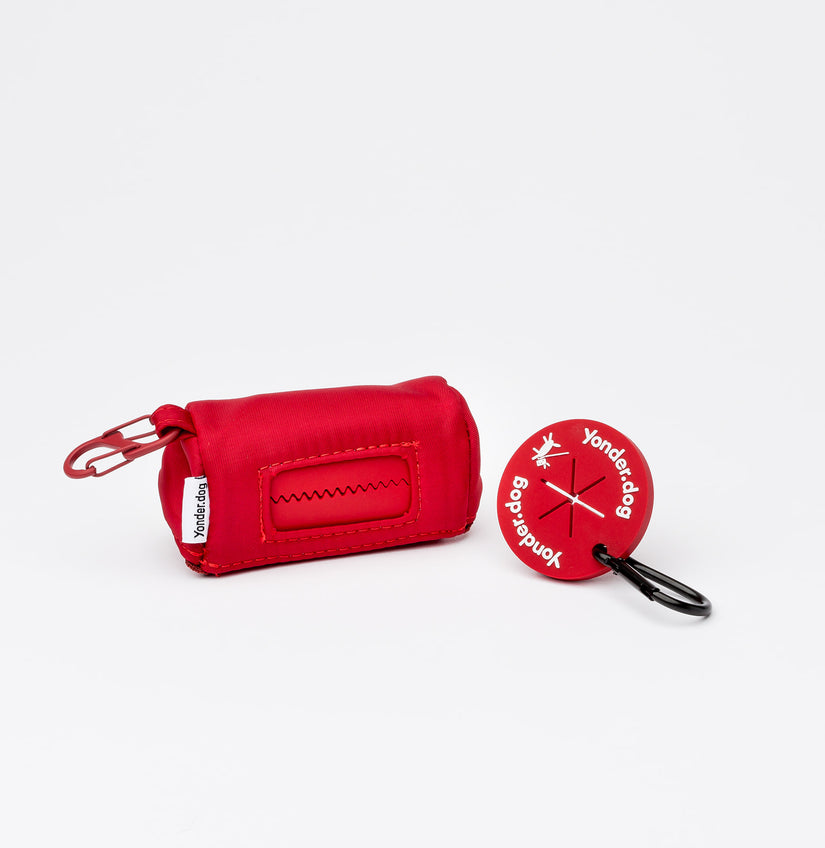 waterproof poop bag holder red