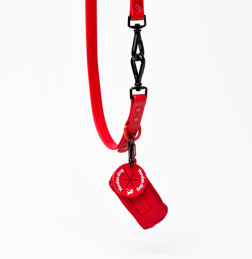 waterproof poop bag holder red